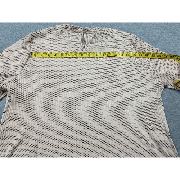 Adrianna Papell Top Womens Large Peach 3/4 Sleeve Button Neck Blouse - Picture 7 of 9